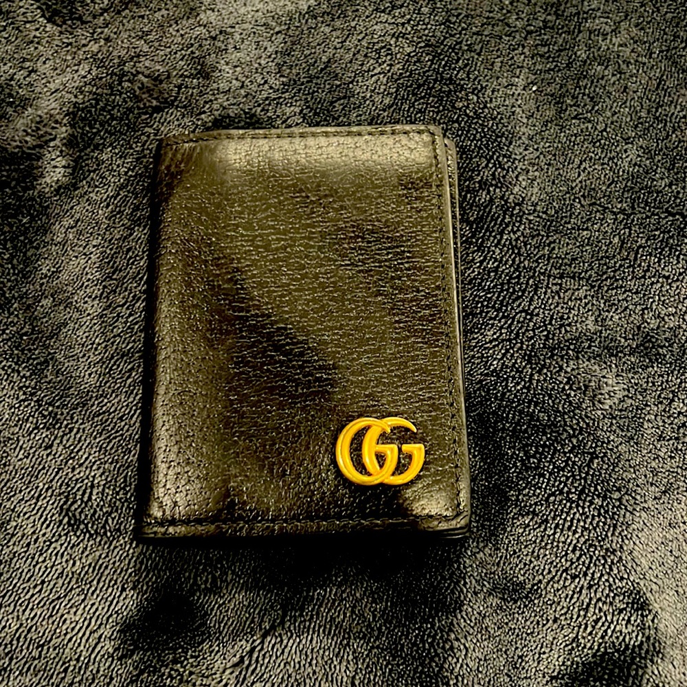 BLACK LEATHER GUCCI WALLET FOR MEN